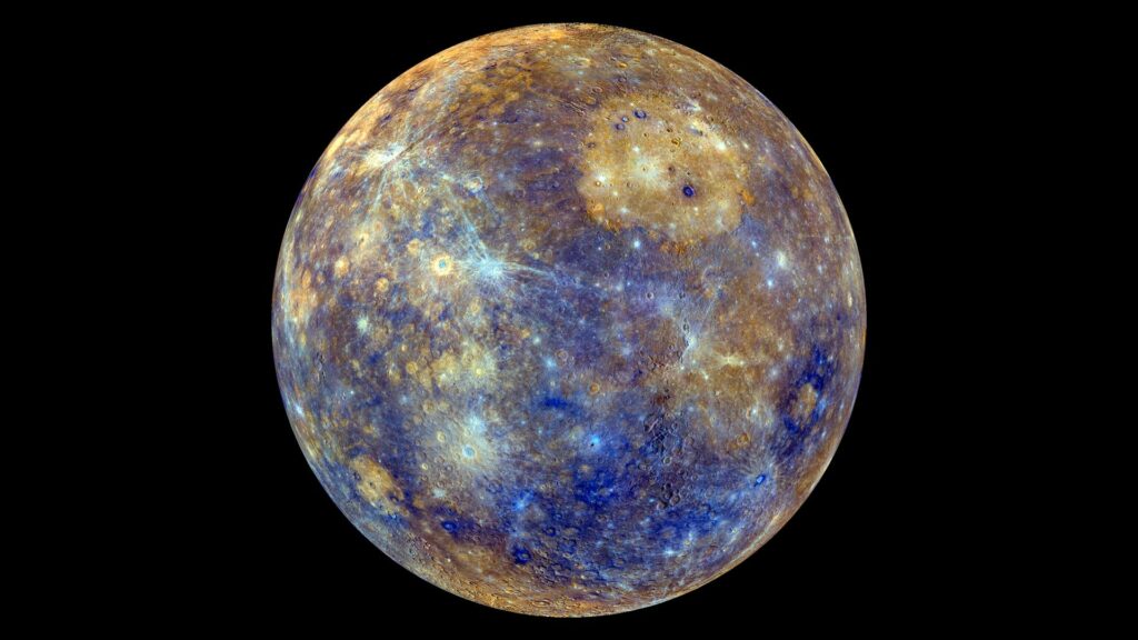 Mercury coloured for mineral composition