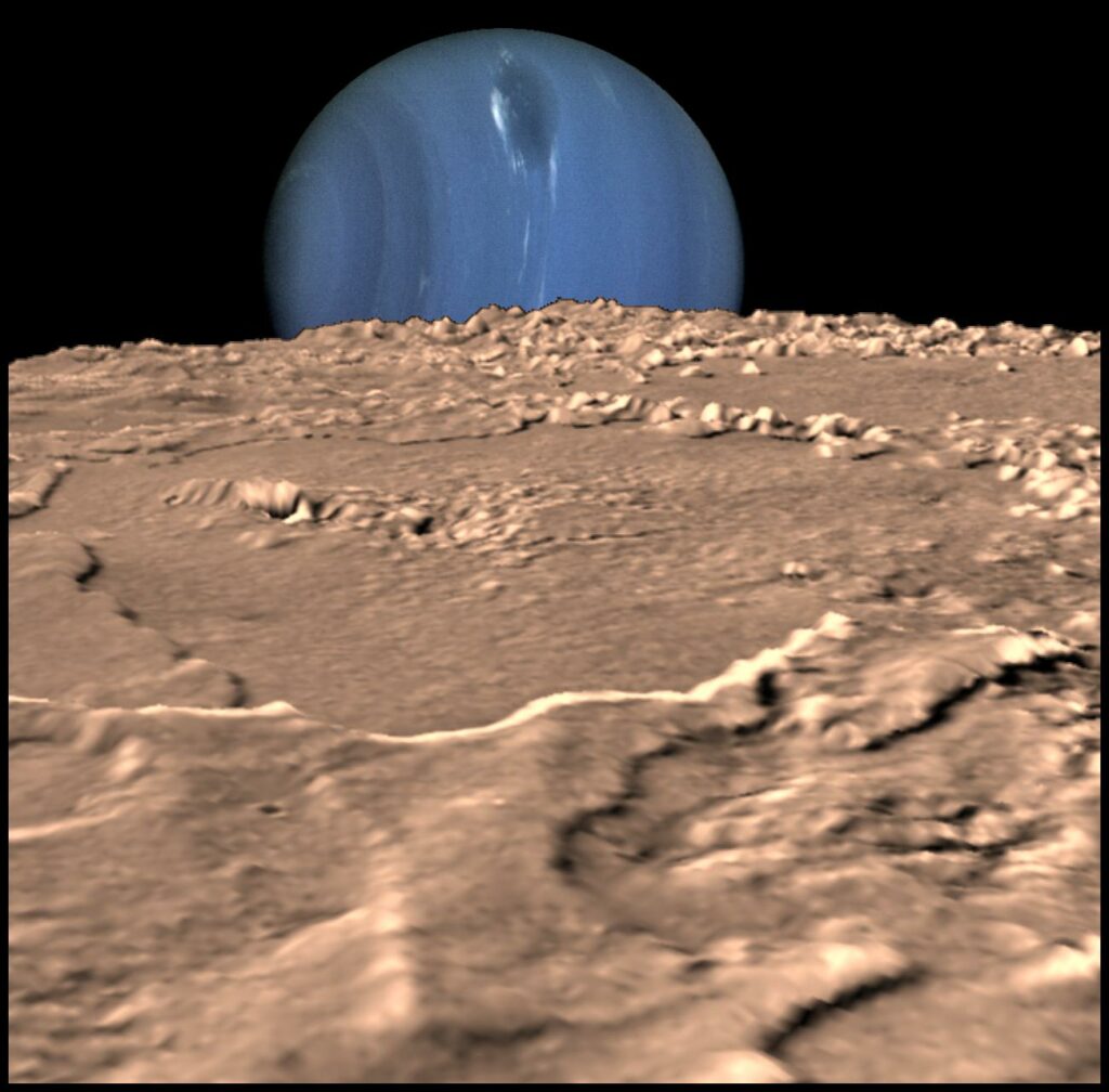 neptune seen from Triton