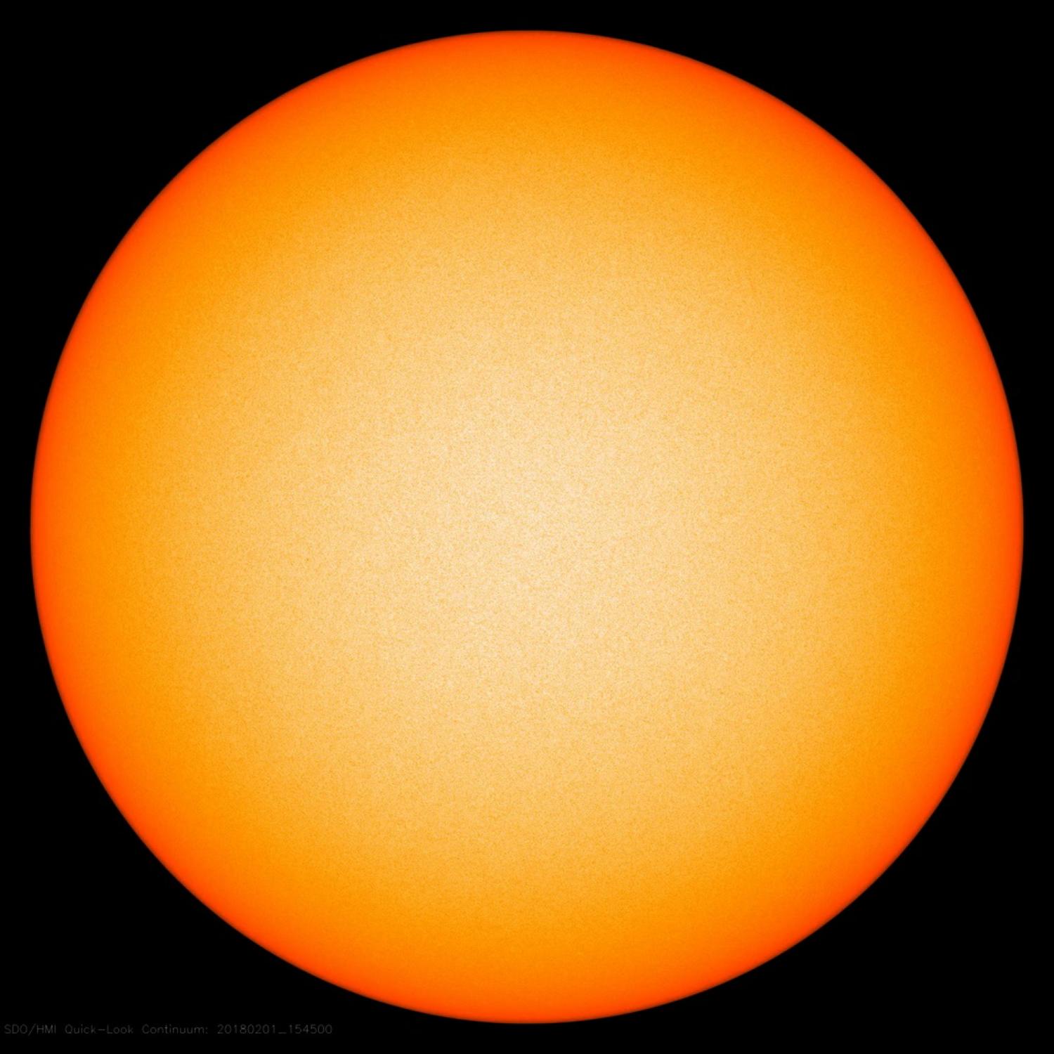 An image of the Sun in 2018 when it had no sunspots.