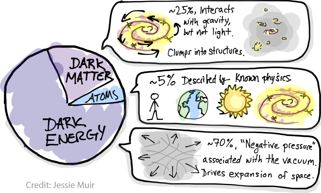 dark matter piechart cartoon