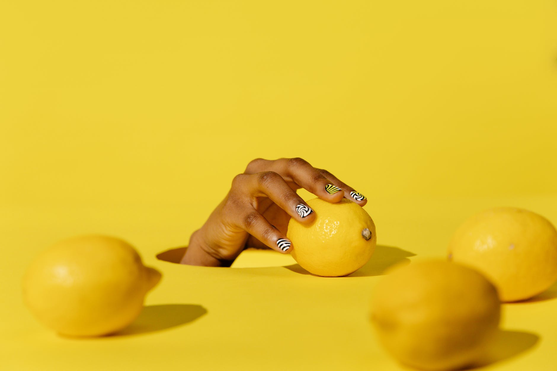 yellow fruit on white table